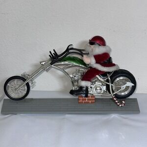 Christmas Easy Rider Santa Chopper Motorcycle Musical Light Plays Slow Ride